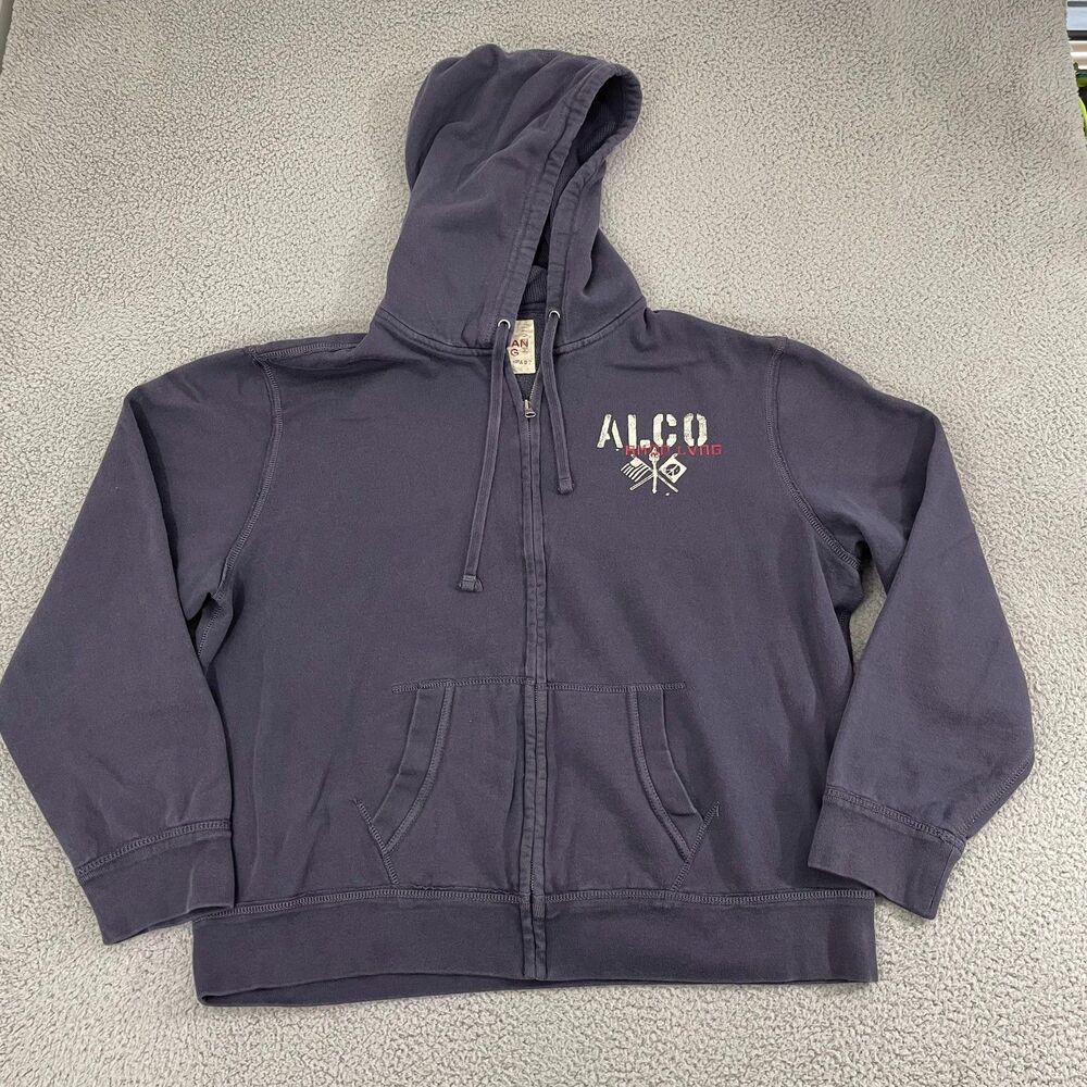 Vintage ALCO Academy Hoodie Men XXL American Living Y2K Skater Thermal Full Zip‎
